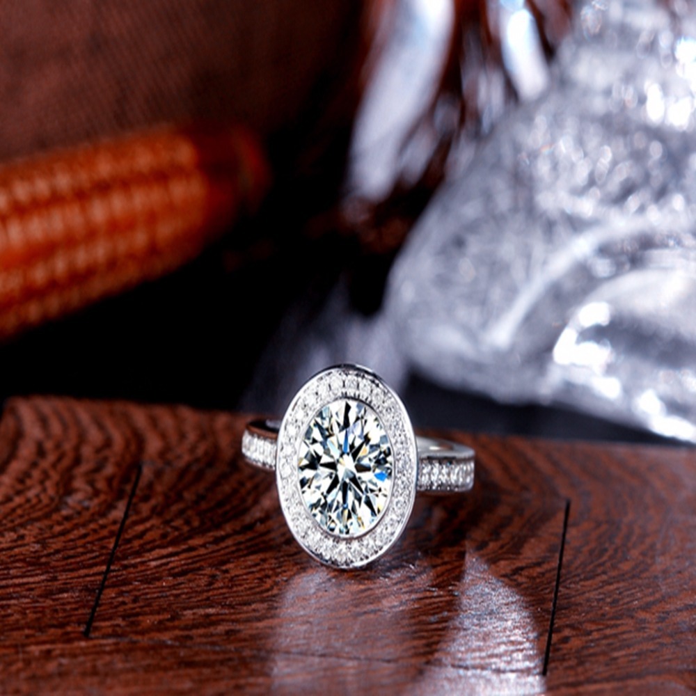 Diamond Ring 5 ct 11mm Round Cut Lab diamond solitaine in 14K 585 White Gold Engagement&Wedding for womens S200110