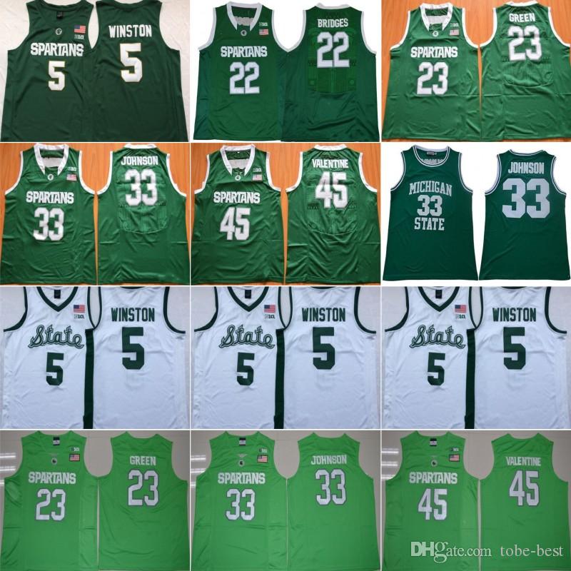 Michigan State Spartans 33 Magic Johnson 5 Cassius Winston 22 Miles Bridges 23 Draymond Green 45 Denzel Valentine College Basketball Jerse, Black
Michigan State Spartans 33 Magic Johnson 5 Cassius Winston 22 Miles Bridges 23 Draymond Green 45 Denzel Valentine College Basketball Jerse, Black