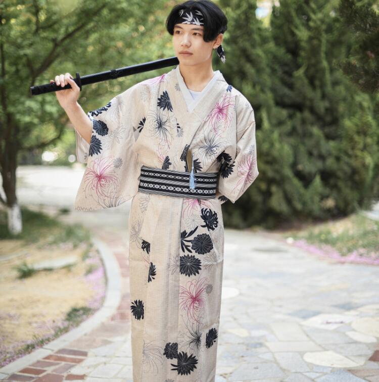 Tokyo Osaka Pajama Robe formal Clothing Male kimono Traditional Japanese Garment man Standard kimono Polyester Blend Cotton bathrobe