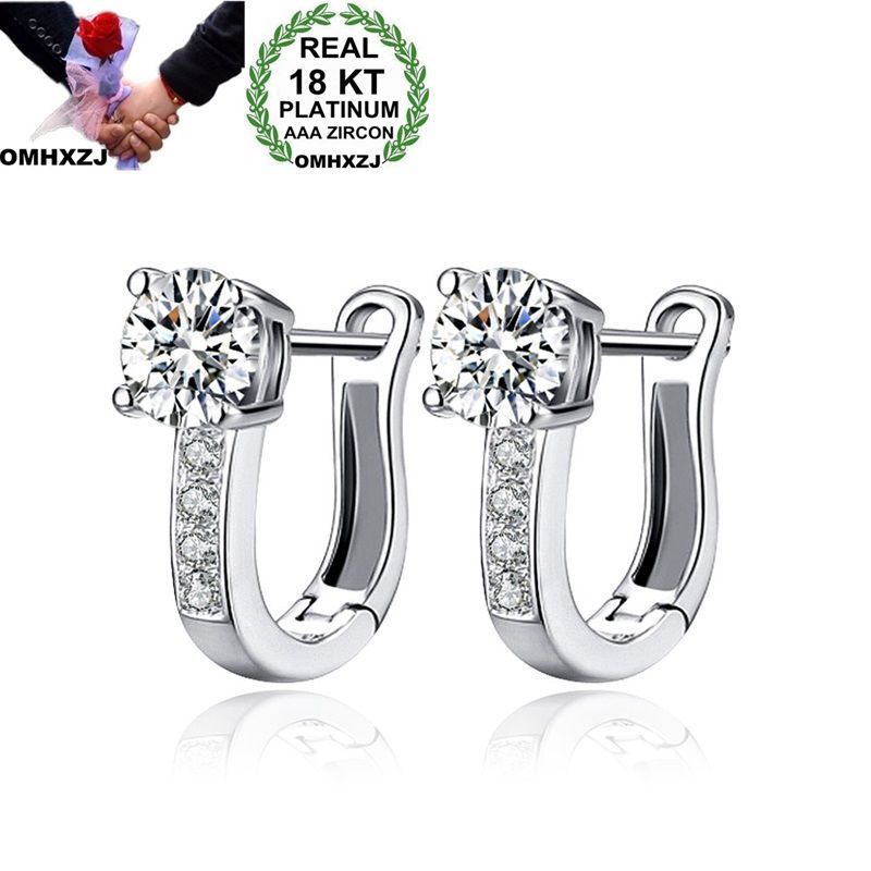 OMHXZJ Wholesale Personality Fashion OL Woman Girl Party Wedding White Shining Zircon 18KT Gold White Gold Hoop Earrings YE391, Golden;silver
OMHXZJ Wholesale Personality Fashion OL Woman Girl Party Wedding White Shining Zircon 18KT Gold White Gold Hoop Earrings YE391, Golden;silver