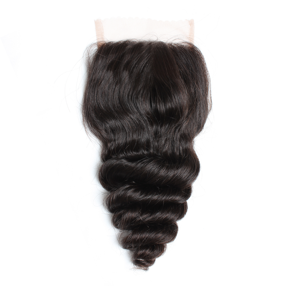 bella hair malaysian lace closures loose wave virgin human hairweaves free part with baby bair top closures 4x4 natural color 826 inch