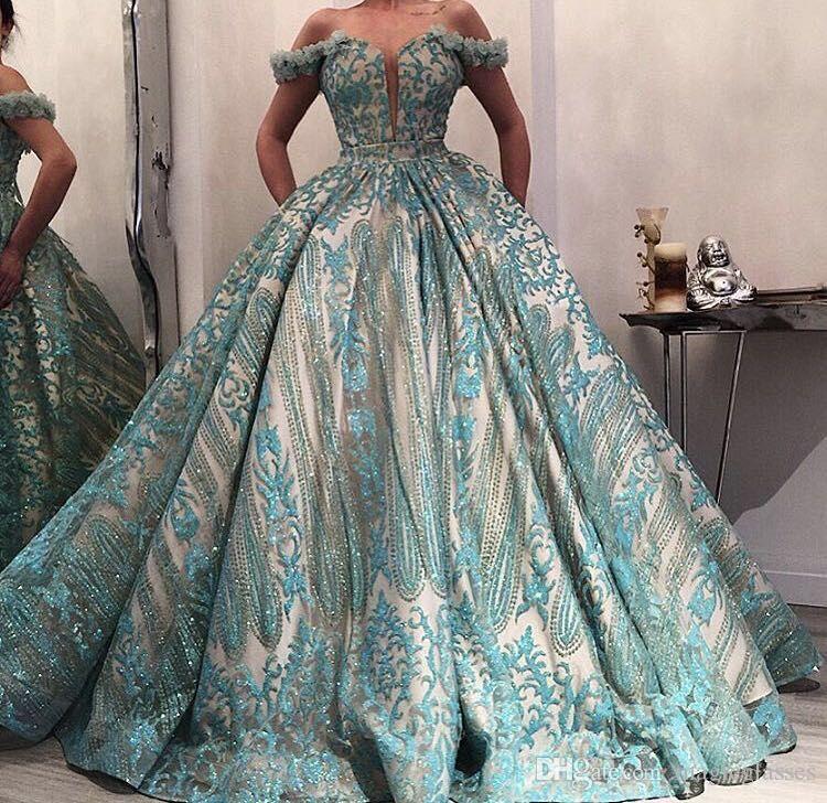 Princess 2019 Prom Dresses Long Off The Shoulder Appliques Beads Lace Evening Gowns Quinceanera Vestidos Custom Made Bridal Guest Dress