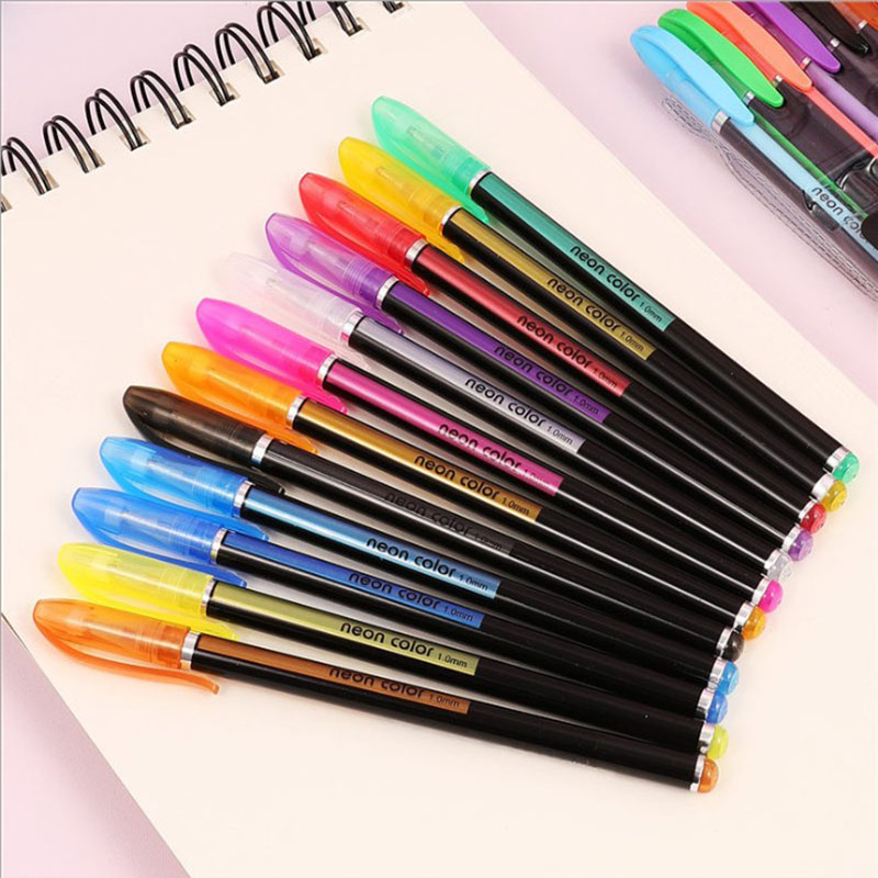 48 Colors Gel Pens Set, Glitter Gel Pen for Adult Coloring Books Journals Drawing Doodling Art Markers