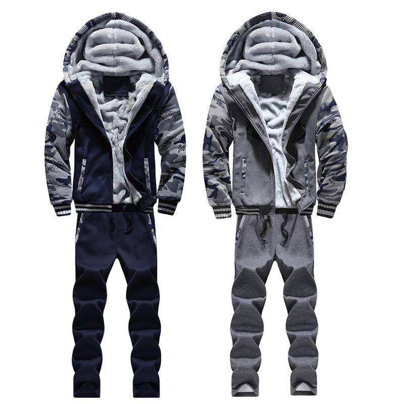 Mens Tracksuits Winter Jacket Warm Casual Soft Smooth Meckened Loose Windproof Anti-static Camouflage Hooded Sportswearns Sports Suit Thi, Blue 
Mens Tracksuits Winter Jacket Warm Casual Soft Smooth Meckened Loose Windproof Anti-static Camouflage Hooded Sportswearns Sports Suit Thi, Blue
