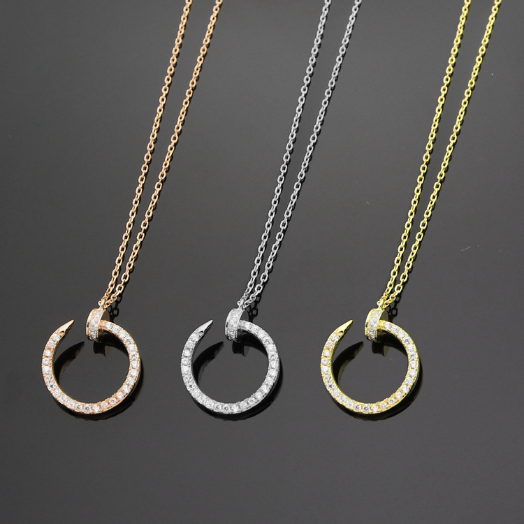 925 sterling silver gold plated full cz stone nail pendant necklaces for men or women new arrival hot selling luxury fashion jewelry
925 sterling silver gold plated full cz stone nail pendant necklaces for men or women new arrival hot selling luxury fashion jewelry