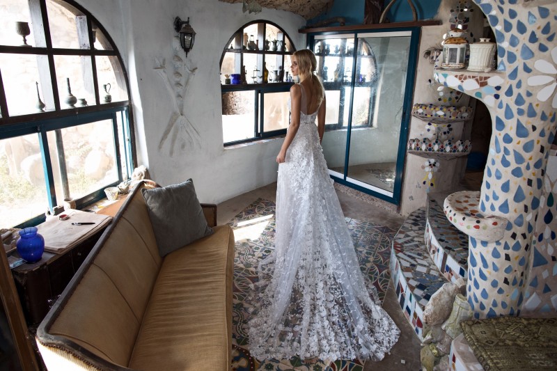 limor rosen beach wedding dresses v neck lace 3d floral applique backless bridal gowns plus size wedding dress robe de marie