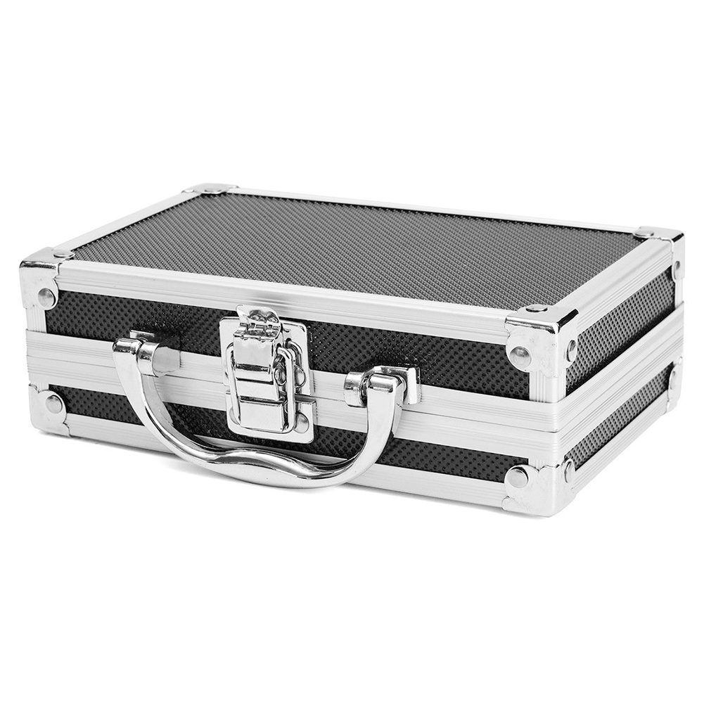 Durable Sponge Inside Portable Sturdy Organiser Hard Carry Practical Storage Aluminum Alloy Tool Box Travel Carry Case