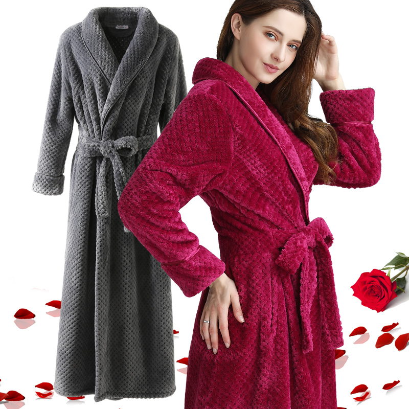 Extra Long Dobby Coral Fleece Bathrobe Women Men Flannel Winter Warm Kimono Bath Robe Femme Lingerie Bridesmaid Dressing Gown, Women navy
Extra Long Dobby Coral Fleece Bathrobe Women Men Flannel Winter Warm Kimono Bath Robe Femme Lingerie Bridesmaid Dressing Gown, Women navy