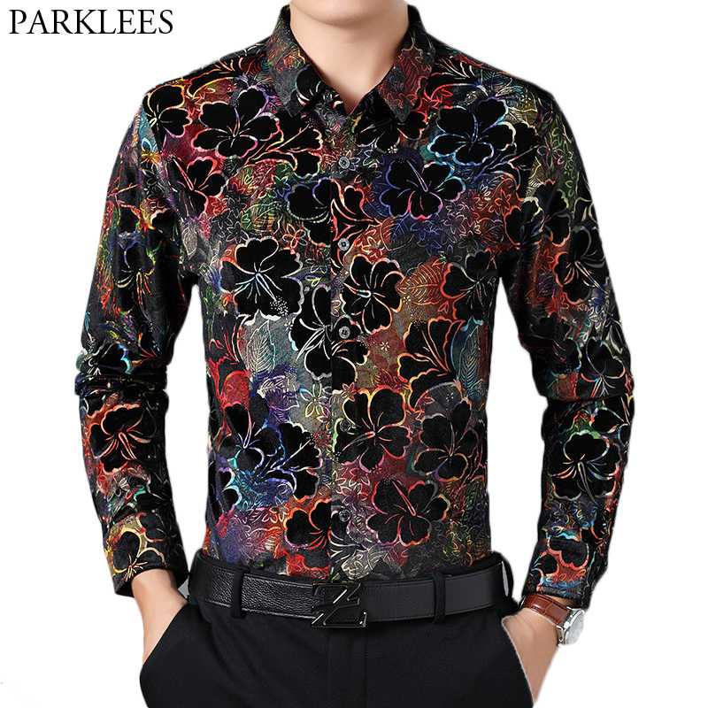 Luxury Floral Velvet Dress Shirts Mens Slim Fit Long Sleeve Button Down Shirt for Men Casual Social Top Quality Chemise Homme, As picture
Luxury Floral Velvet Dress Shirts Mens Slim Fit Long Sleeve Button Down Shirt for Men Casual Social Top Quality Chemise Homme, As picture