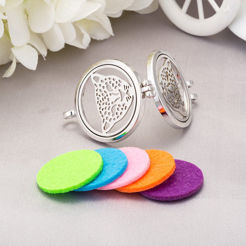 Lots Style Stainless Steel 2 face Diffuser Locket Pendant Necklace Aromatherapy Essential Oil DIY Jewelry with 5 Refill Pads Gifts Wholesale