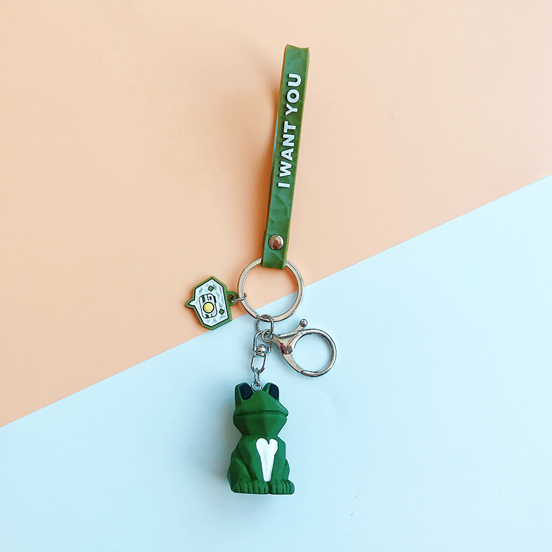 Cute Cartoon Key Rings 3D Keychains Creative Geometric Faceted Dinosaur Panda Rabbit Cat Res Animal Doll Couple Car Keyrings Chain Bag Charm