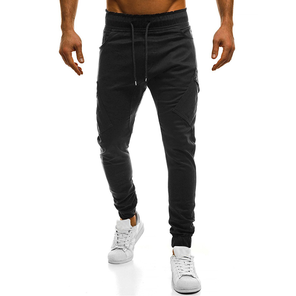 New Brand Casual Pants Slanting Pockets Elastic Waist Male Trousers Men High Quality Joggers Leggings Pencil Pants Euro