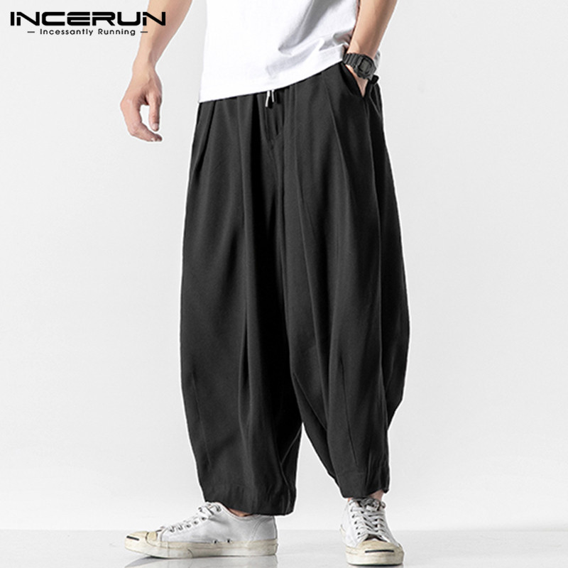 INCERUN Men Casual Wide Leg Pants Loose Joggers Solid Color Drawstring 2020 High Street Trousers Pockets Fashion Men Harem Pants, Black pants
INCERUN Men Casual Wide Leg Pants Loose Joggers Solid Color Drawstring 2020 High Street Trousers Pockets Fashion Men Harem Pants, Black pants