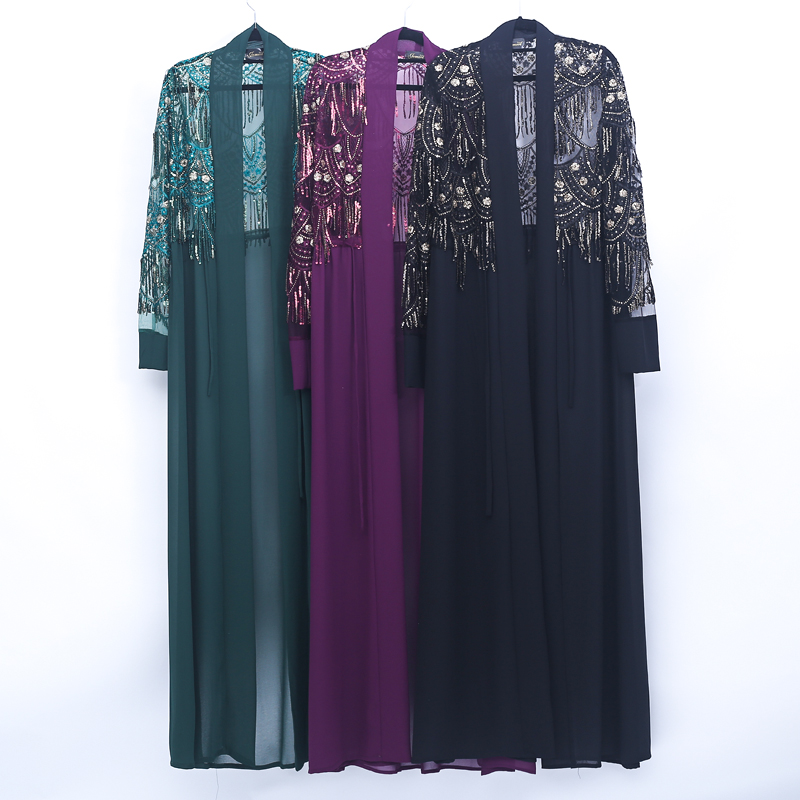 Plus Size Kimono Cardigan Long Femme Fashion Sequin Tassel Women Chiffon Cardigan Blouse Camisas Mujer Roupas Feminina Clothing, Dark green cardigan
Plus Size Kimono Cardigan Long Femme Fashion Sequin Tassel Women Chiffon Cardigan Blouse Camisas Mujer Roupas Feminina Clothing, Dark green cardigan