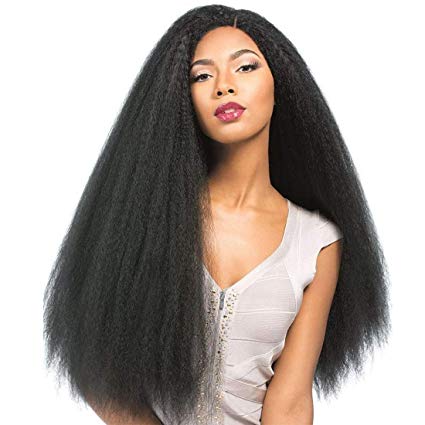 Afro Kinky Straight Transparent Lace Front Human Hair Wigs for Black Women Italian Yaki Lace Front Wigs 150% density 14inch