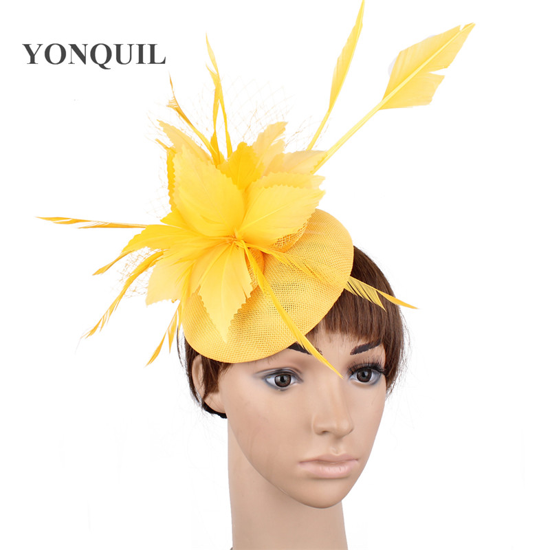 Imitation sinamay yellow fascinators hats women derby elegant ladies headwear hair clips winter feater decor headdress SYF478
Imitation sinamay yellow fascinators hats women derby elegant ladies headwear hair clips winter feater decor headdress SYF478