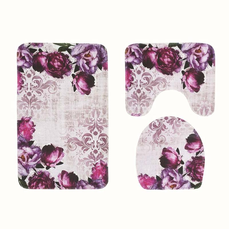 3pcs Set Purple Flower Bathroom Carpet Toilet U Type Bath Mats Set Non-Slip Pedestal Floor Rug Lid Toilet Seat Cover Bath Mat
3pcs Set Purple Flower Bathroom Carpet Toilet U Type Bath Mats Set Non-Slip Pedestal Floor Rug Lid Toilet Seat Cover Bath Mat