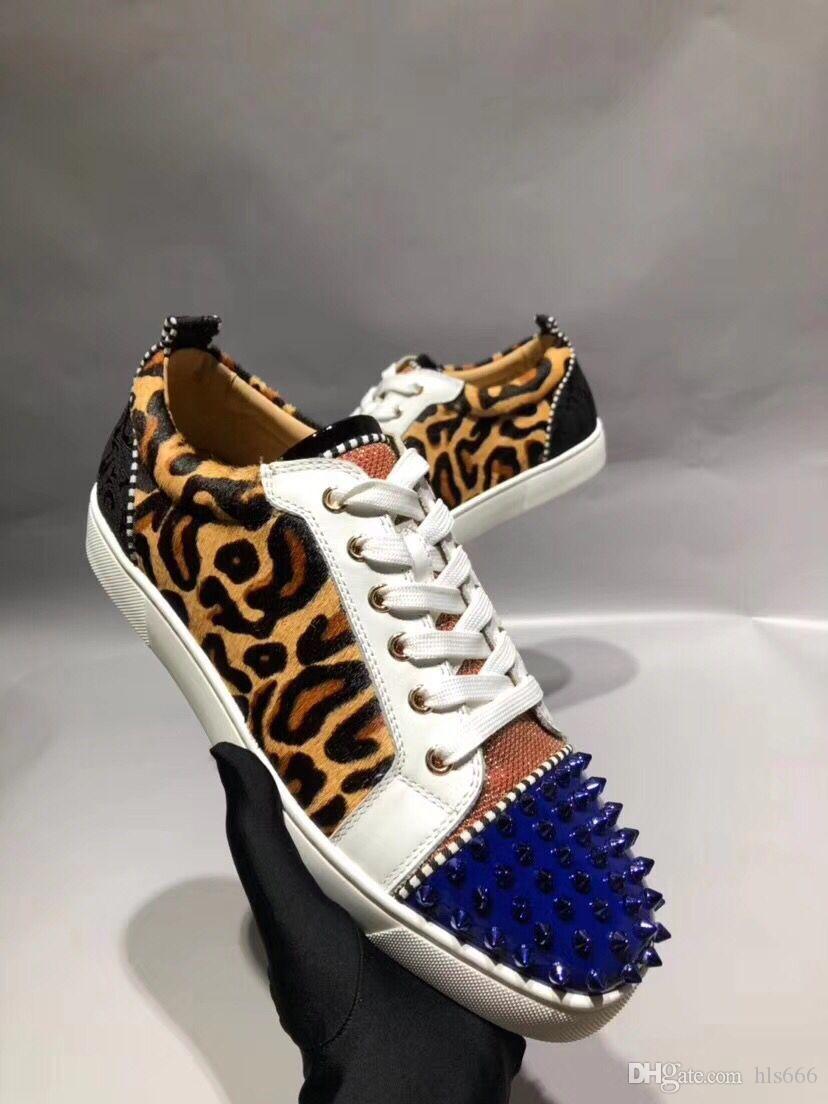Studded Shoes Low Tops Red Bottom Junior Spiked Men Sneakers Genuine Leather With Leopard Fur Shoes Red Soles Paris Trainers Low Tops, Black
Studded Shoes Low Tops Red Bottom Junior Spiked Men Sneakers Genuine Leather With Leopard Fur Shoes Red Soles Paris Trainers Low Tops, Black