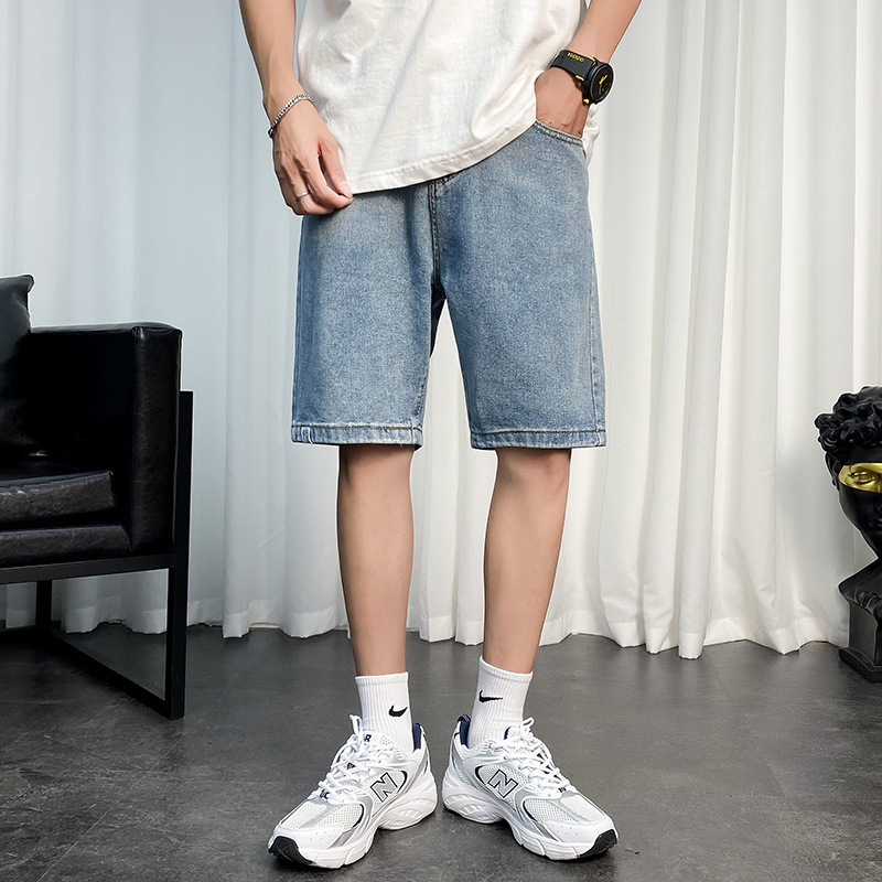thin Hong Kong feng shui washed denim male han edition web celebrity 5 minutes of pants with the leisure joker shorts, Blue
thin Hong Kong feng shui washed denim male han edition web celebrity 5 minutes of pants with the leisure joker shorts, Blue