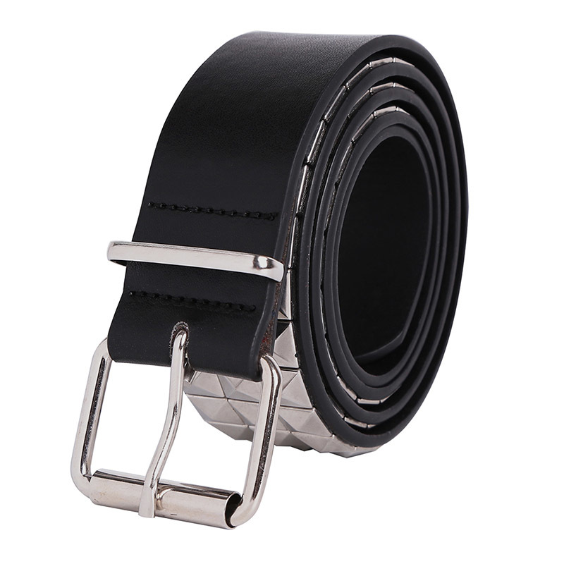 Shiny Pyramid Fashion Rivet Belt Men&Womens Studded Belt Punk Rock With Pin Buckle T200113