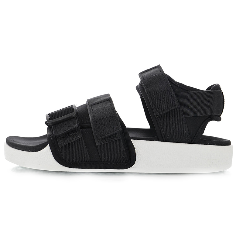 Hot Sale-Adilette Summer wild casual wear sandals "black and white" Solid color soles logo Logo Summer outing Outdoor play Hook & Loop