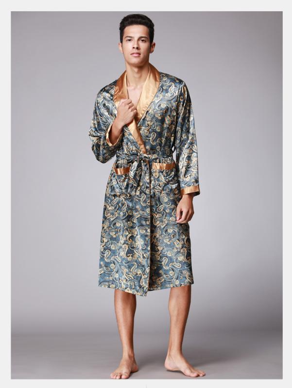 Pajamas men's new fashion pajamas summer printing sexy badjas mannen long sleeves home clothes evening clothes party, Style 3
Pajamas men's new fashion pajamas summer printing sexy badjas mannen long sleeves home clothes evening clothes party, Style 3