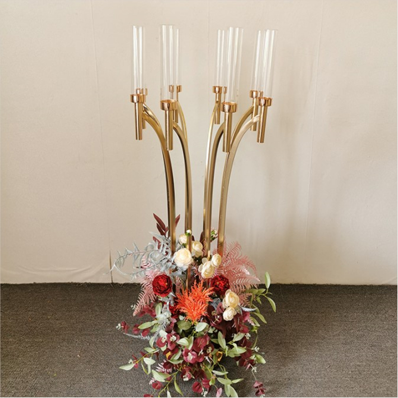 Metal Candelabra Holders Acrylic Wedding Table Centerpieces Flower Stand Candle Holder Candelabrum For Home Decor senyu453 XJ260305