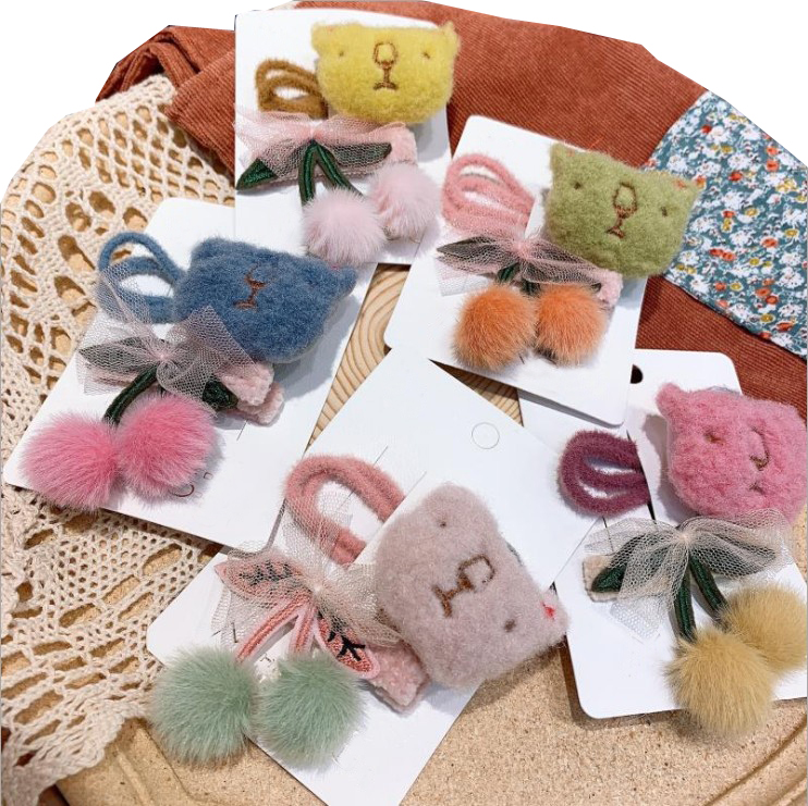 2PCS Cute Plush bear hair elastic band cherry Hair Clip Children's Girl Hairpins Korea kids Accessories Headwear Barrette, Green
2PCS Cute Plush bear hair elastic band cherry Hair Clip Children's Girl Hairpins Korea kids Accessories Headwear Barrette, Green