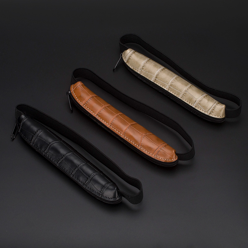 monte mount PU Leather Pencil Case Single Pen Cover Sleeve Pouch Fountain Pen Case Storage Business Office School Supplies