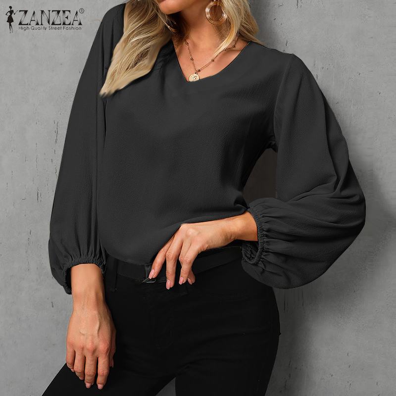 Fashion Women Long Puff Sleeve Blouse ZANZEA Casual Shirts Elegant Lady Vl Neck Tops Spring Solid Loose Blusas Femininas 7, Beige
Fashion Women Long Puff Sleeve Blouse ZANZEA Casual Shirts Elegant Lady Vl Neck Tops Spring Solid Loose Blusas Femininas 7, Beige