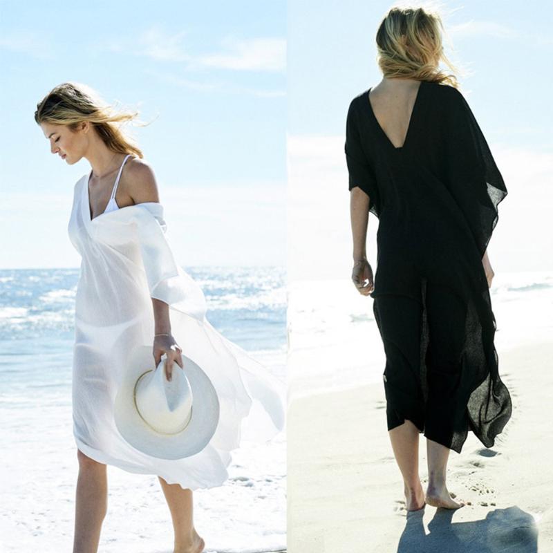 See Through Beach Dress Women Bikini Cover Up Tunic White Chiffon V Neck Half Sleeve Maxi Dress Plus Size Beachwear Lady Beach
See Through Beach Dress Women Bikini Cover Up Tunic White Chiffon V Neck Half Sleeve Maxi Dress Plus Size Beachwear Lady Beach