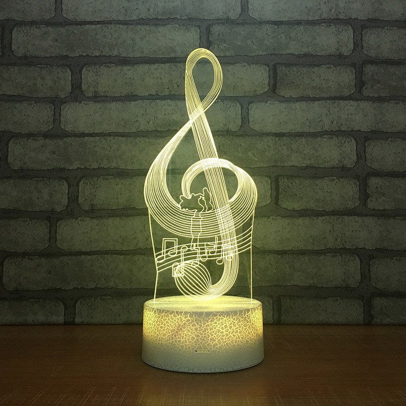 Creative Music Note 3D Table Lamp LED Night Light 7 Colors Changing Bedroom Sleep Lighting Home Decor Gifts