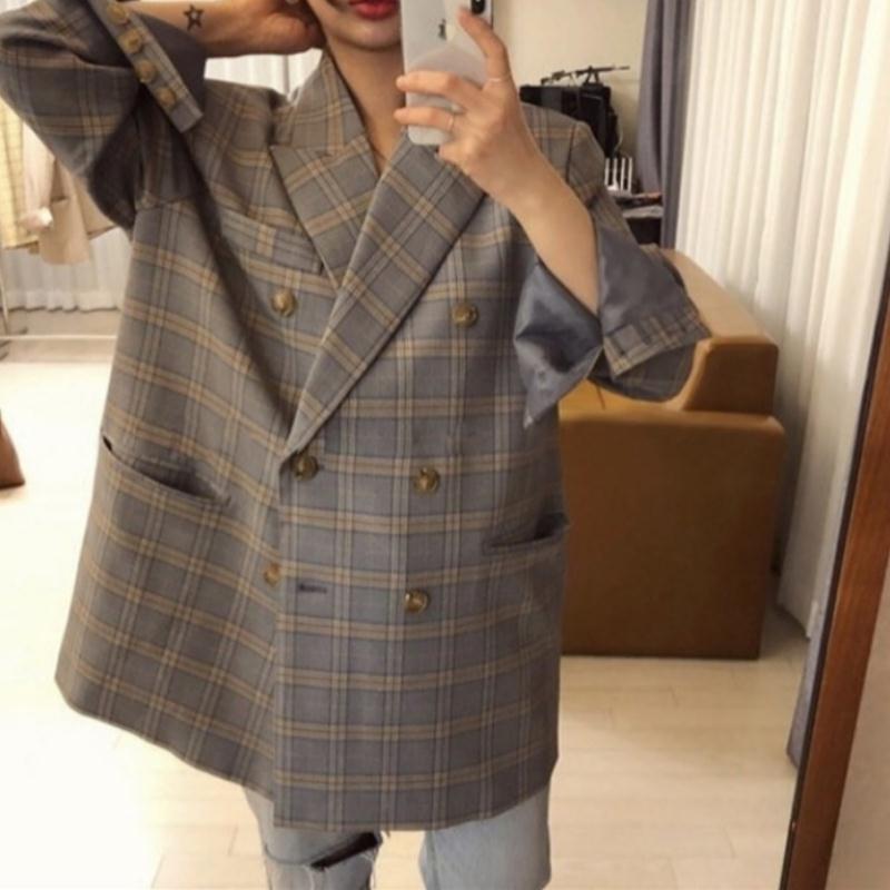 Spring Autumn New Style Loose Sense of Design Retro Mid-length Plaid Small Suit OVERSIZE Plaid Blazer Women's Coat, Blue
Spring Autumn New Style Loose Sense of Design Retro Mid-length Plaid Small Suit OVERSIZE Plaid Blazer Women's Coat, Blue