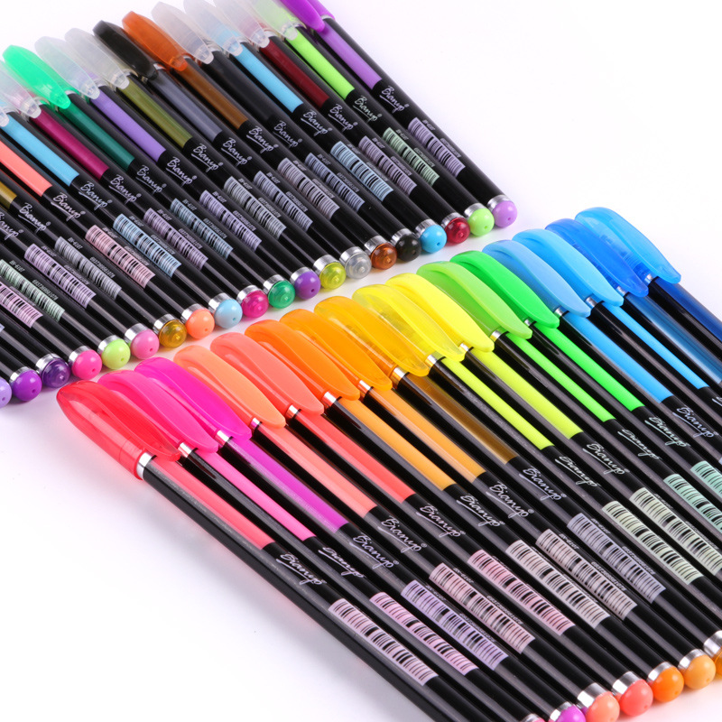 48 Color Gel Pen Flash Pen Coloring Pastel Fluorescent Metal Color Office Student Art Painting Graffiti Creative Stationery