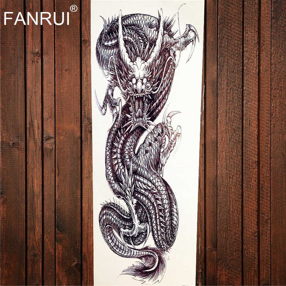 Army Warrior Soldier Black Temporary Tattoo Stickers For Men Full Body Art Arm Sleeve Tattoo 48*17CM Large Waterproof Tattoo Girl
