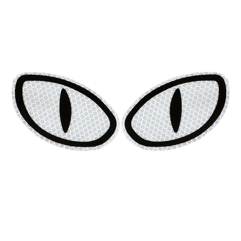Car Reflective Cat Eyes Sticker 2pcs/Set Motorcycle Warning Stickers Rearview Mirror Decals For Auto Notebook Guitar skateboard Luggage Decorate