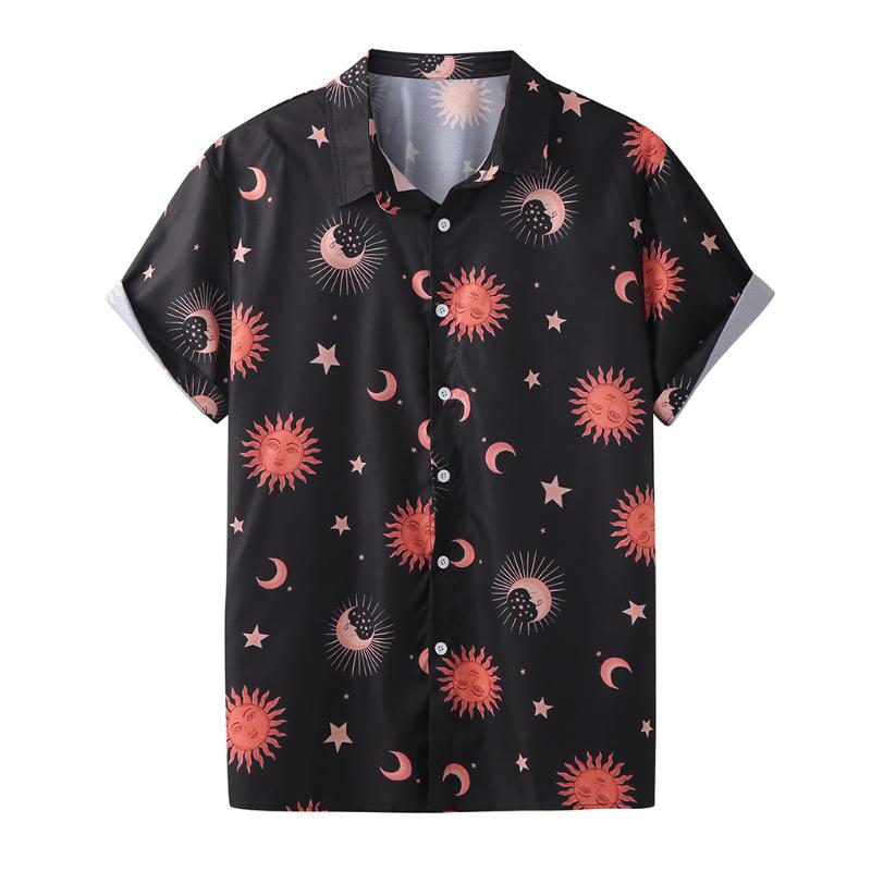 KLV men's blouse Polyester mens shirts regular fit Casual Loose Short Sleeve Print Button Down Shirt Summer Regular-Fit Top, Black
KLV men's blouse Polyester mens shirts regular fit Casual Loose Short Sleeve Print Button Down Shirt Summer Regular-Fit Top, Black