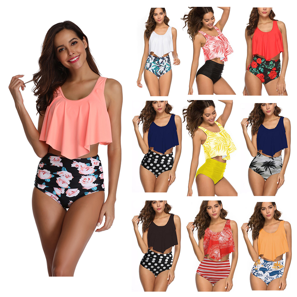Sexy Two Piece Swimsuits Lotus Leaf Floral Bikini Set High Waist Plus Size Women Swimwear Bikini Print Summer Beachwear Bra Swimsuit
Sexy Two Piece Swimsuits Lotus Leaf Floral Bikini Set High Waist Plus Size Women Swimwear Bikini Print Summer Beachwear Bra Swimsuit