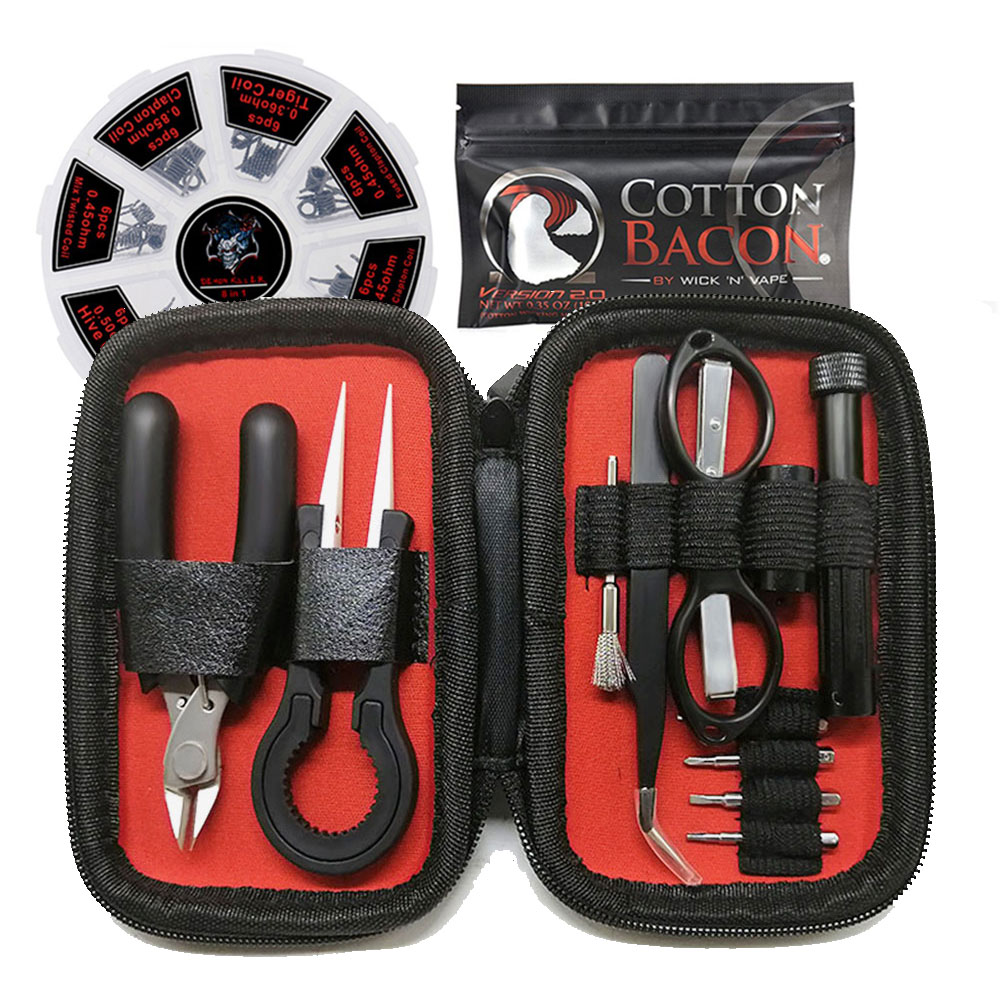 DIY E-Cigarette Tools Set Bag Vape Organic Cotton Prebuilt Coil Wire Coil Jig Ceramic Tweezers for OBS ENGINE RBA RDA Atomizer
DIY E-Cigarette Tools Set Bag Vape Organic Cotton Prebuilt Coil Wire Coil Jig Ceramic Tweezers for OBS ENGINE RBA RDA Atomizer