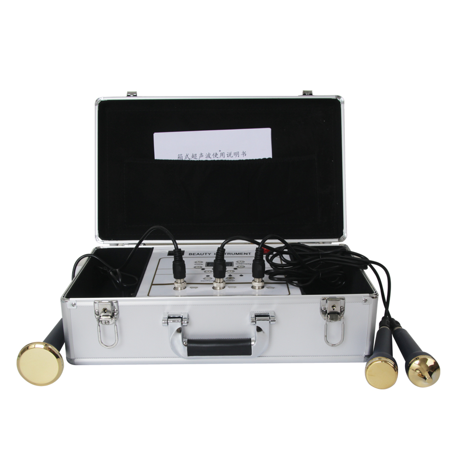 New Portable 3In1 1MHz 3MHz Ultrasonic Beauty Instrument Ultrasound Skin Care Facial Massager Anti Aging Beauty Therapy With 3 Probe