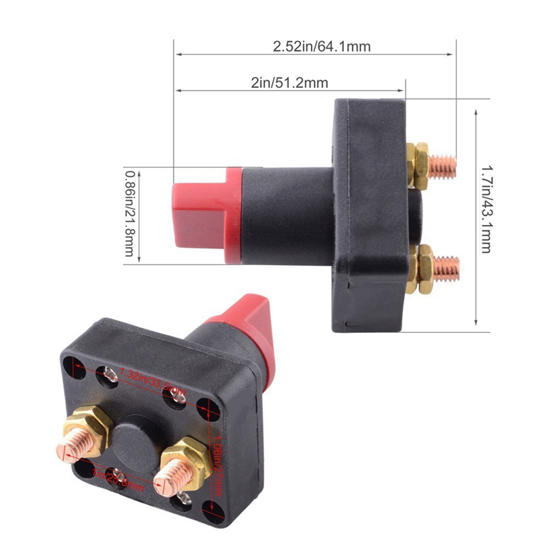 DC12V Motorcycle Switch Battery Master Disconnect Rotary Isolator Cut Off Kill Switchs For Batterys Car Tricycle Motorc