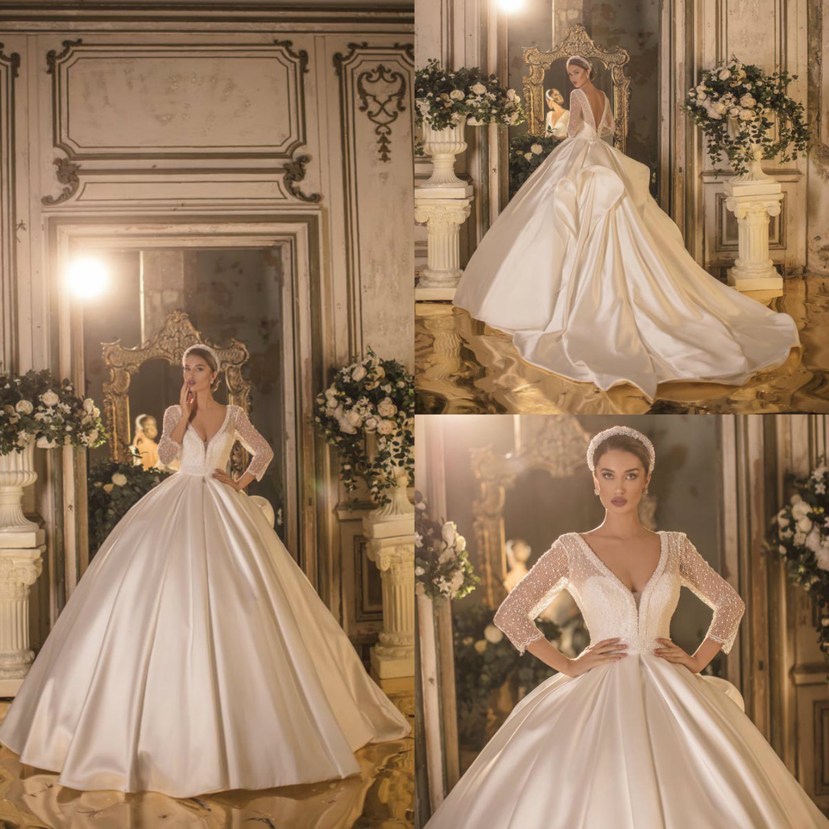 Luxury Ball Gown Wedding Dresses V-Neck and V Backless Lace Satin Bridal Gowns 2020 Arabic Church Wedding Dress Vestido De Novia, Same as image
Luxury Ball Gown Wedding Dresses V-Neck and V Backless Lace Satin Bridal Gowns 2020 Arabic Church Wedding Dress Vestido De Novia, Same as image