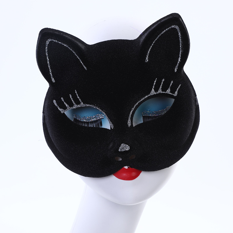 Blast hot-selling Masquerade Carnival children's dance show prop cute kitten half-face mask Halloween party dress up cat mask