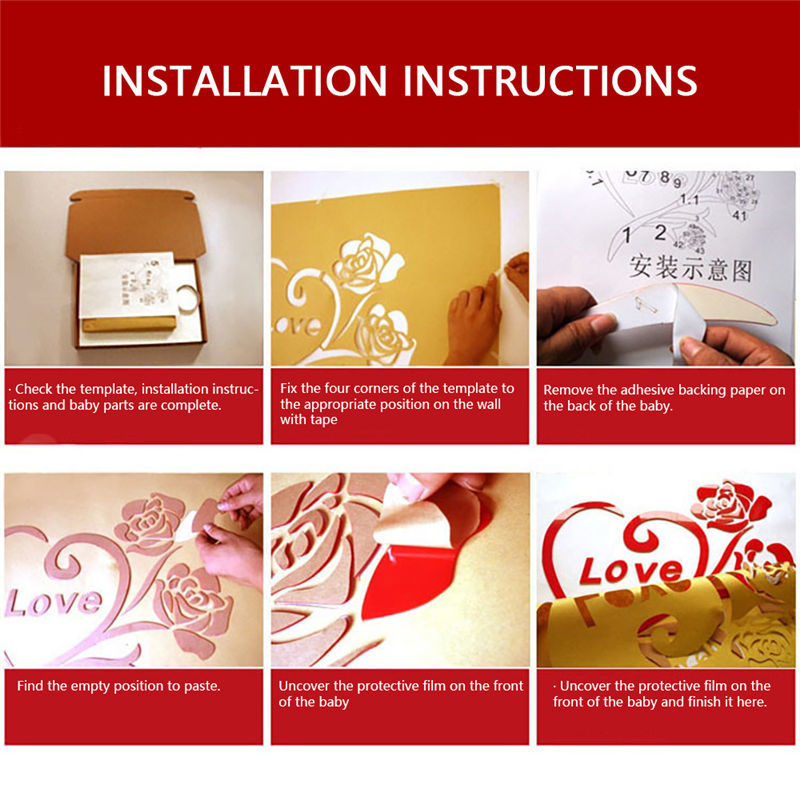 Red Green Black 3D DIY Photo Tree Branch PVC Wall Decals/Adhesive Family Wall Stickers Mural Art Home Decor Bedroom Stickers Y200103