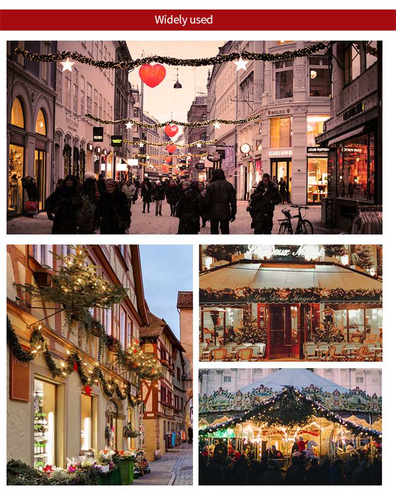 270cm Christmas garland green Christmas rattan with bows LED lights Xmas decoration supplies New Year Natal Ornaments for home5474520