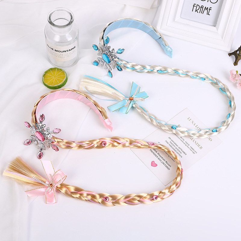 Snow Princess wig braid headband children's holiday dress up stage performance headdress cute princess snowflake hair accessory, Blue
Snow Princess wig braid headband children's holiday dress up stage performance headdress cute princess snowflake hair accessory, Blue