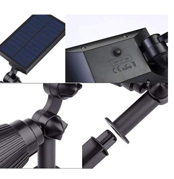4LED Solar Lights 2-in-1 Waterproof Outdoor Landscape Lighting Spotlight Wall Light Auto On/Off for Yard Garden Driveway Pack of 4