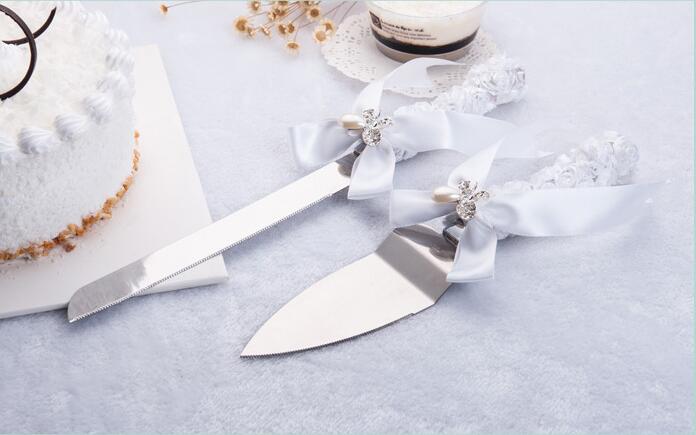Party Supplies Stainless Steel Wedding Cake Knife Set Anniversary Parties Tableware Kitchen Accessories