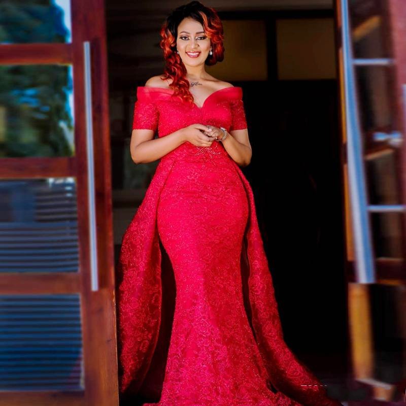 Red Plus Size Mermaid Evening Dresses Off the Shoulder Overskirts Prom Dress Short Sleeves Sweep Train Dubai African Party vestido de festa, Coral
Red Plus Size Mermaid Evening Dresses Off the Shoulder Overskirts Prom Dress Short Sleeves Sweep Train Dubai African Party vestido de festa, Coral