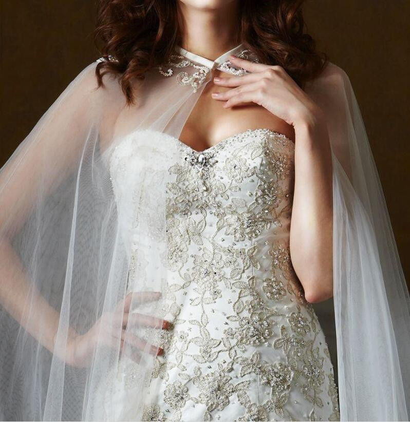 Jewel Neck Lace Jackets 2019 Customized Bridal Appliqued Tulle Long Wraps Women Formal Shawls Capes Dress Accessories